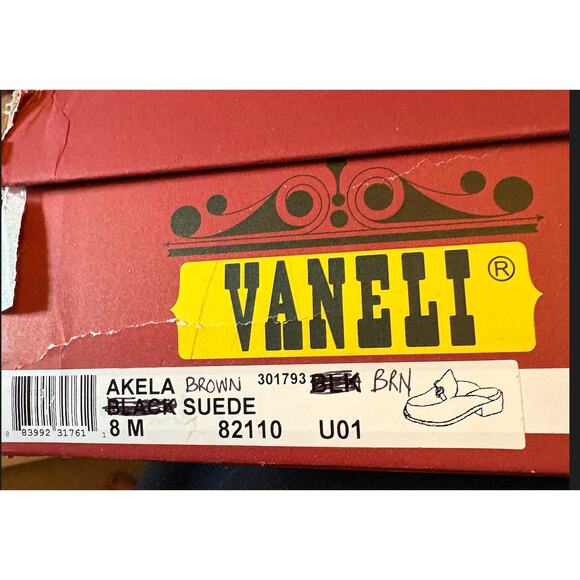 Vaneli Akela Chocolate Brown Suede Horsebit Mules 8M New in Box - Picture 3 of 6